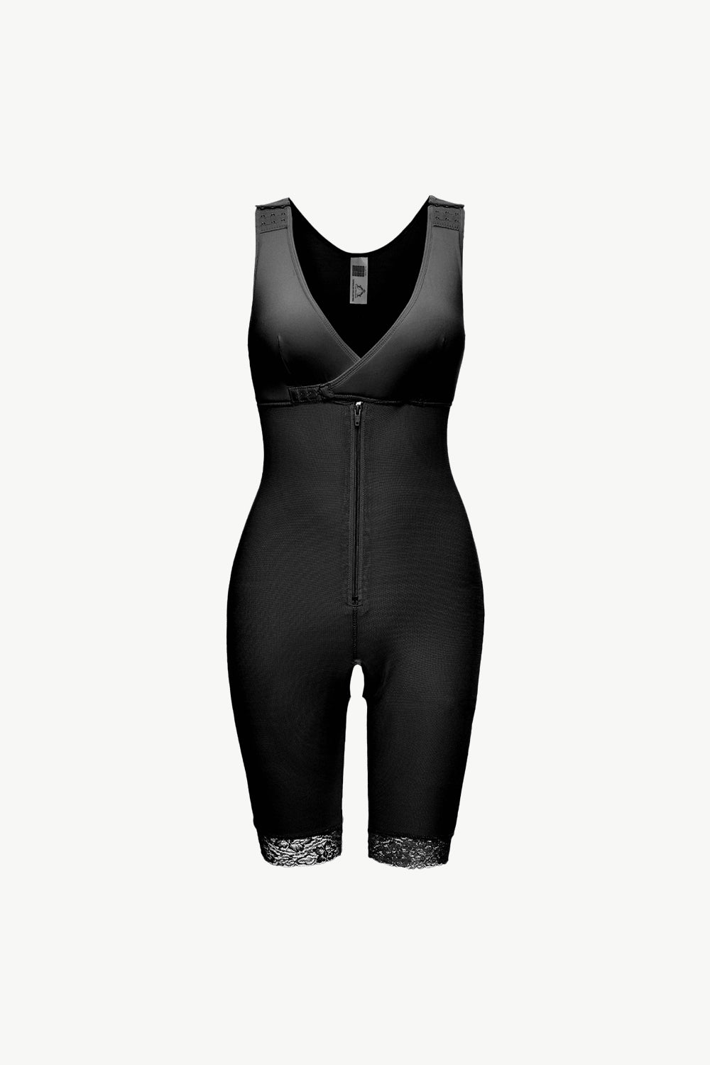 Full Size Lace Trim Shapewear Bodysuit with Zipper  Shapewear- Doll Fits
