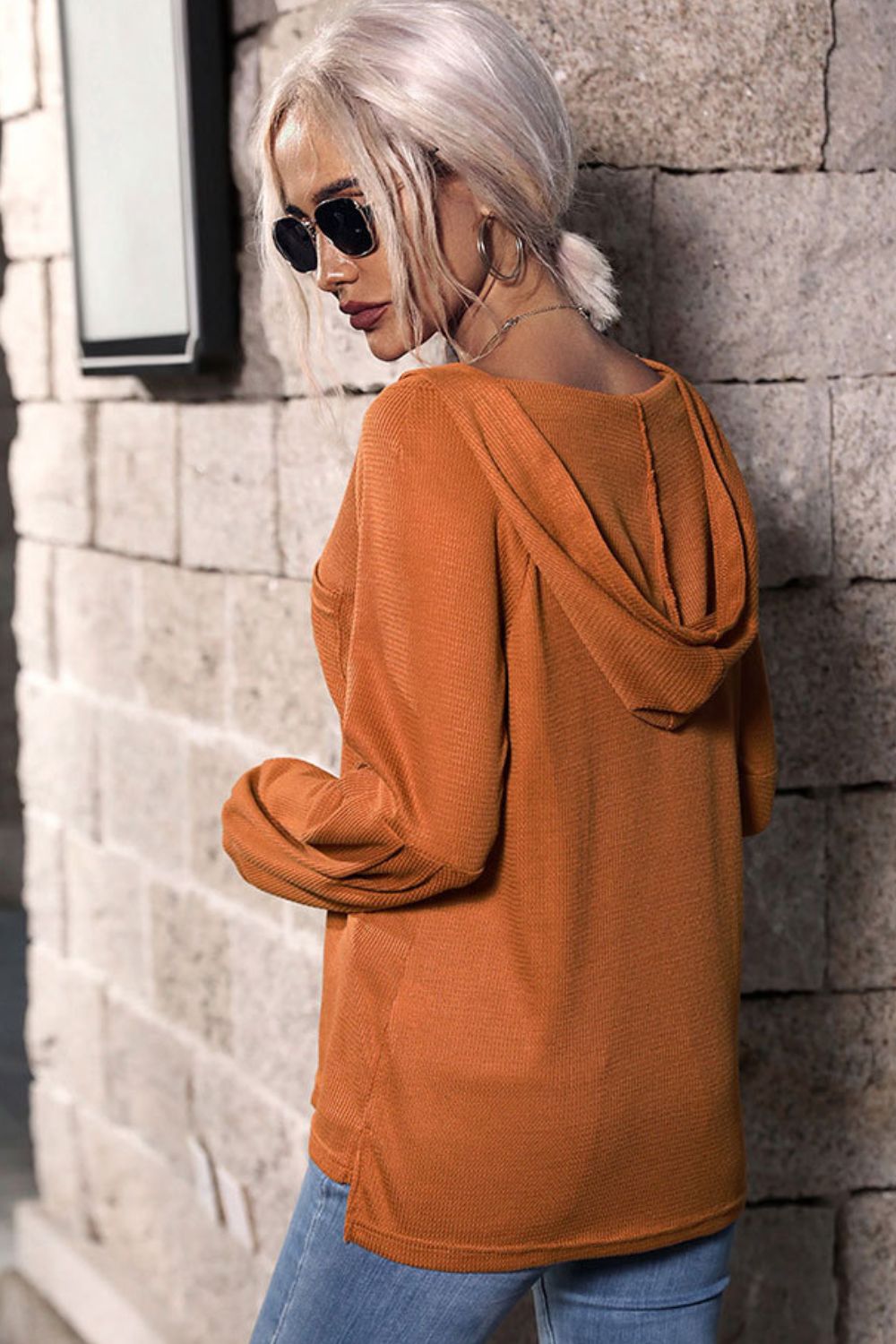 Long Sleeve High-Low Hoodie  Shirts & Tops- Doll Fits