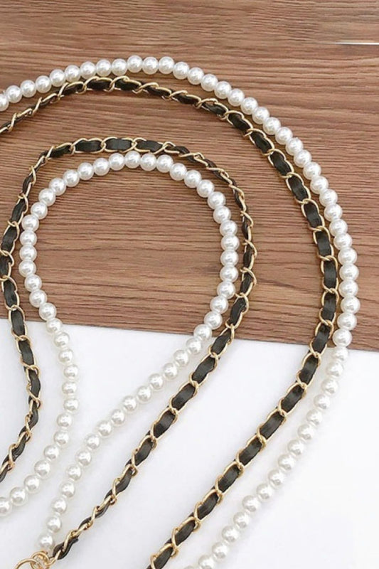 Pearl PU Crossbody Chain  - Doll Fits
