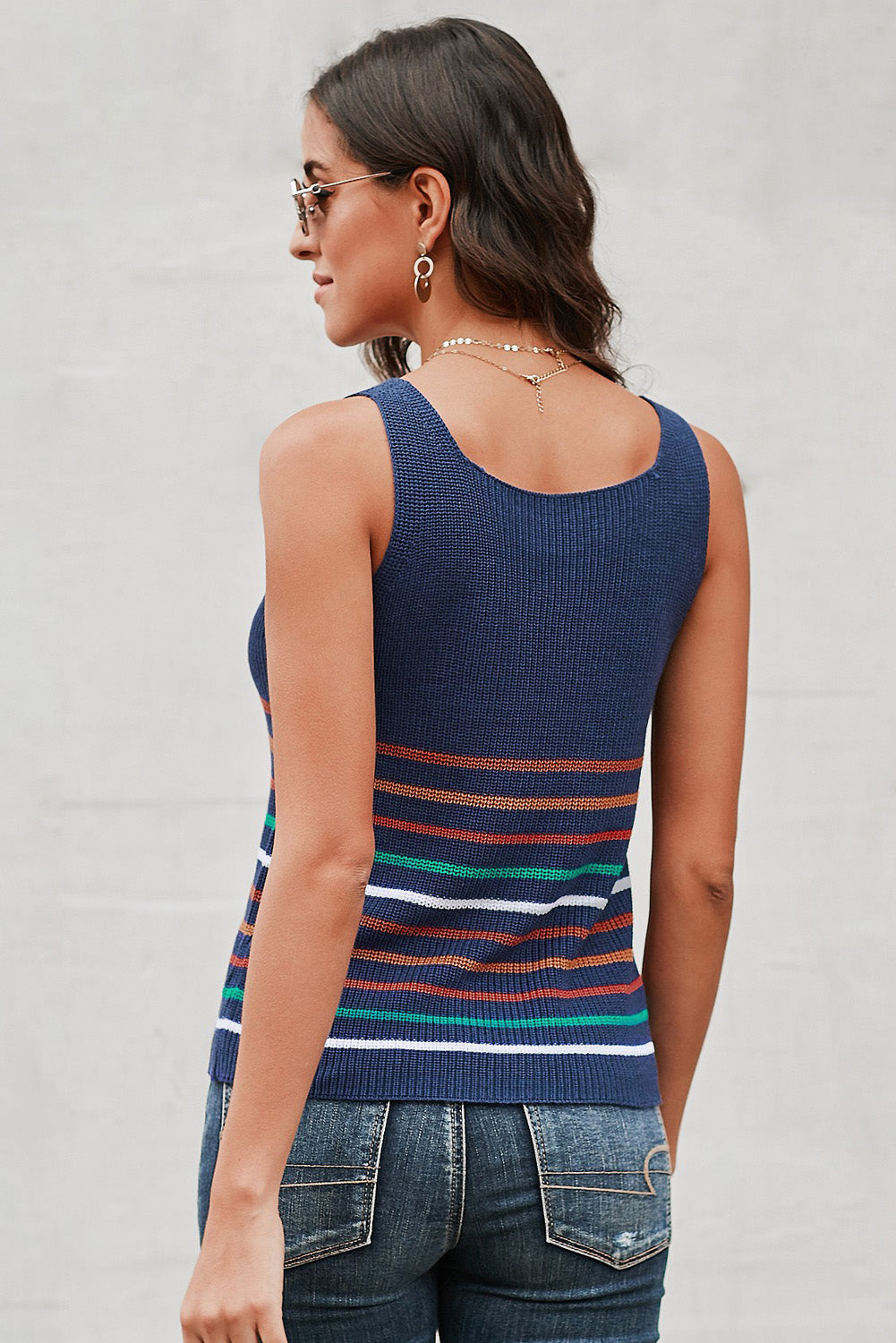 Amari Multicolor Stripes Knit Tank Top  Clothing- Doll Fits