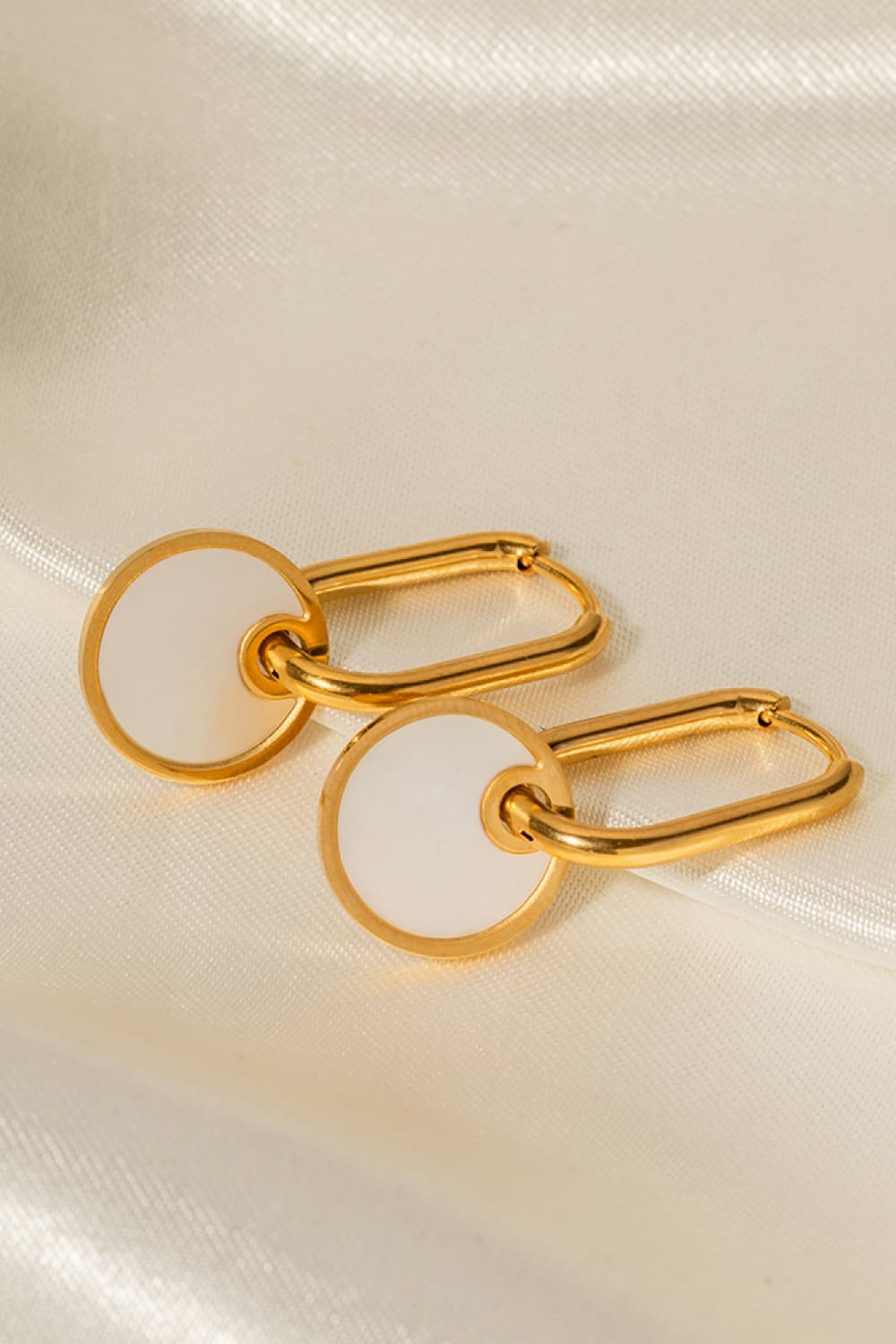 Copper White Mother-Of-Pearl Drop Earrings  Earrings- Doll Fits