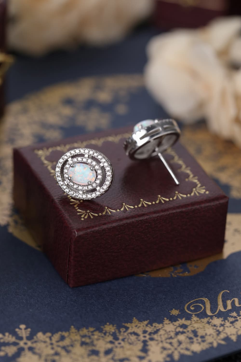 925 Sterling Silver Opal Round Stud Earrings  Earrings- Doll Fits