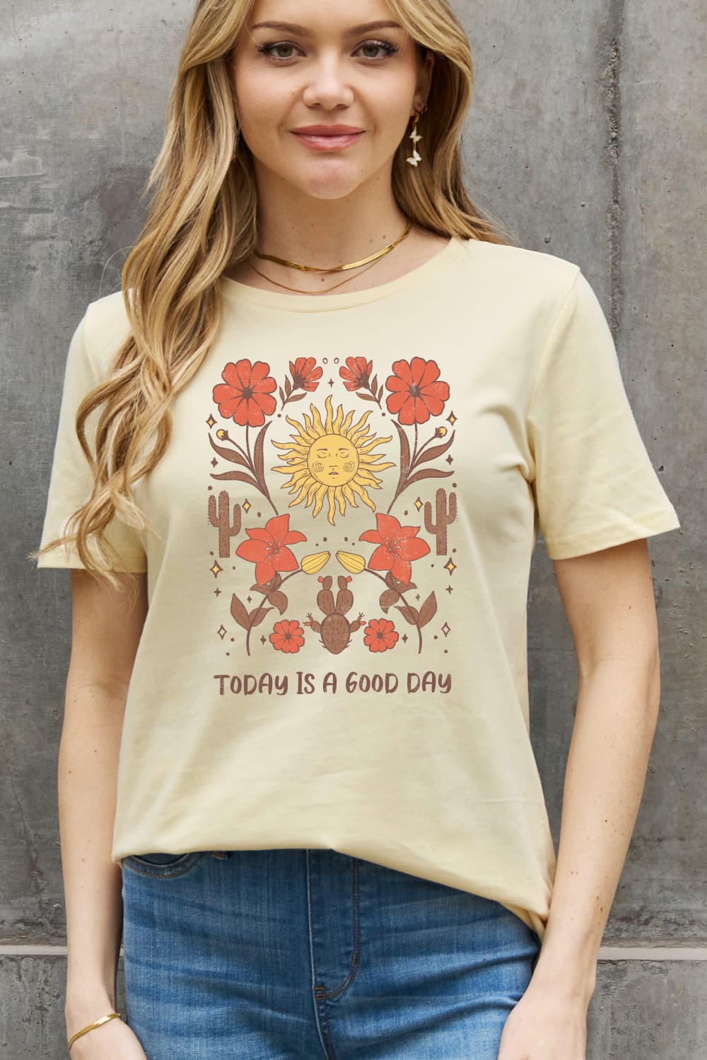 Simply Love Full Size TODAY IS A GOOD DAY Graphic Cotton Tee  - Doll Fits