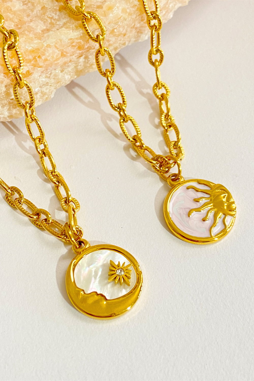 Round Pendant Stainless Steel Necklace  Necklaces- Doll Fits