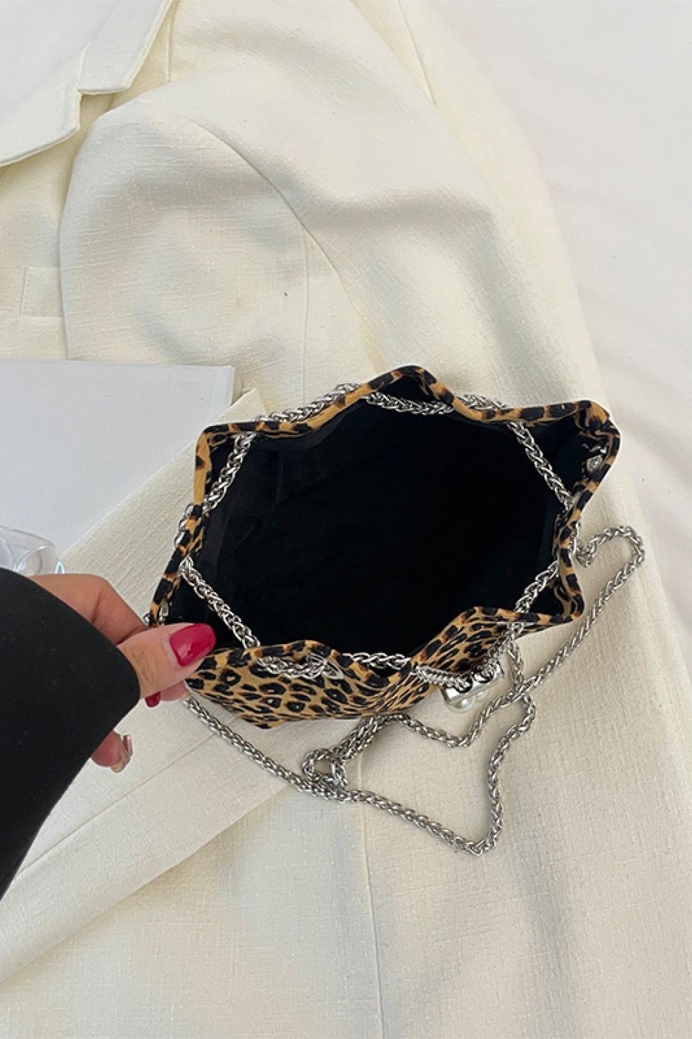 Animal Print Nylon Bucket Bag  - Doll Fits
