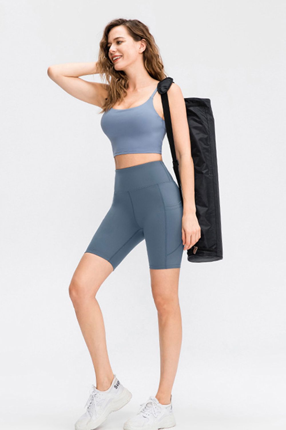 Wide Waistband Sports Shorts with Pockets  - Doll Fits
