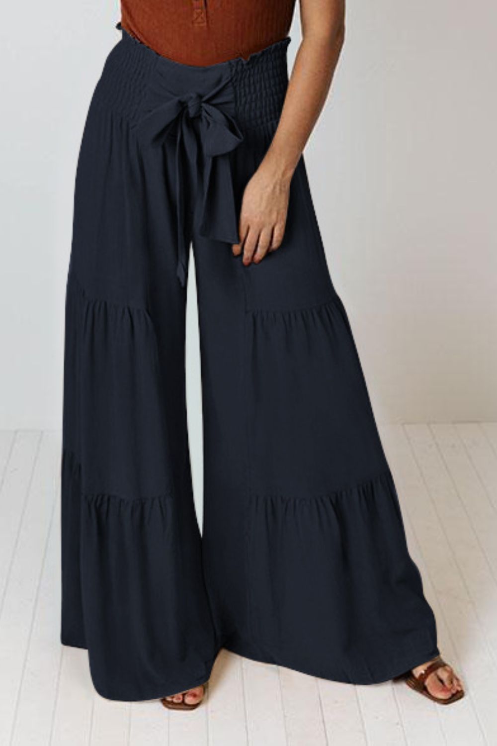 Tie Front Smocked Tiered Culottes  - Doll Fits