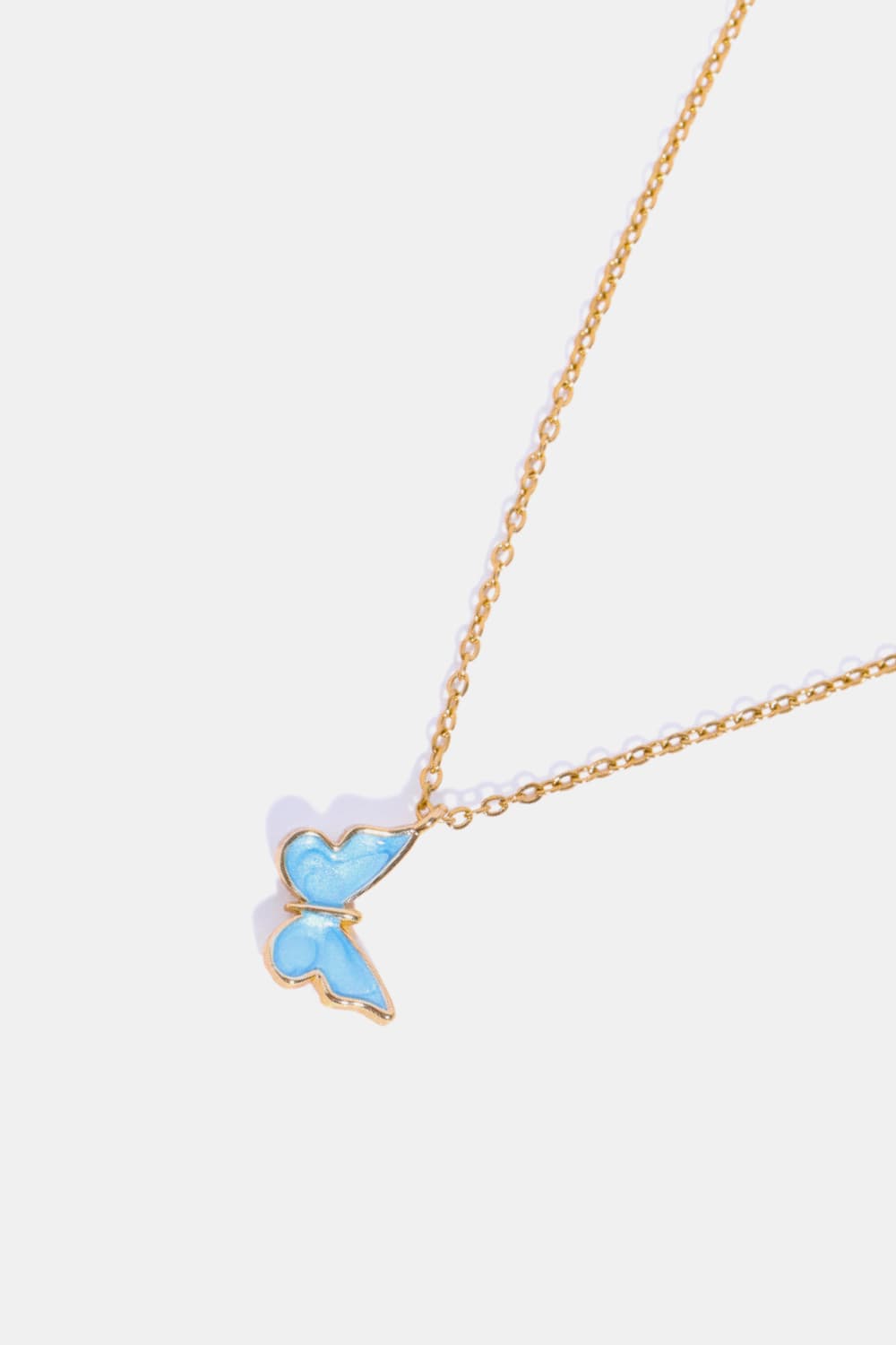 Butterfly Pendant Copper 14K Gold-Plated Necklace  Necklaces- Doll Fits