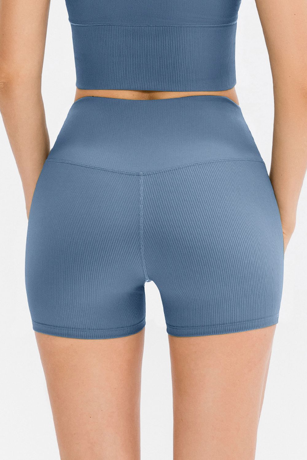 Slim Fit Wide Waistband Sports Shorts  Activewear- Doll Fits