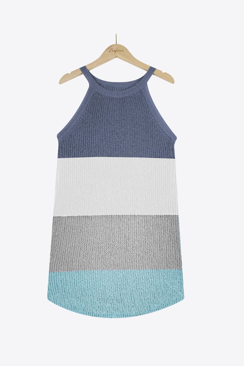 Color Block Round Neck Sleeveless Knit Top  Shirts & Tops- Doll Fits
