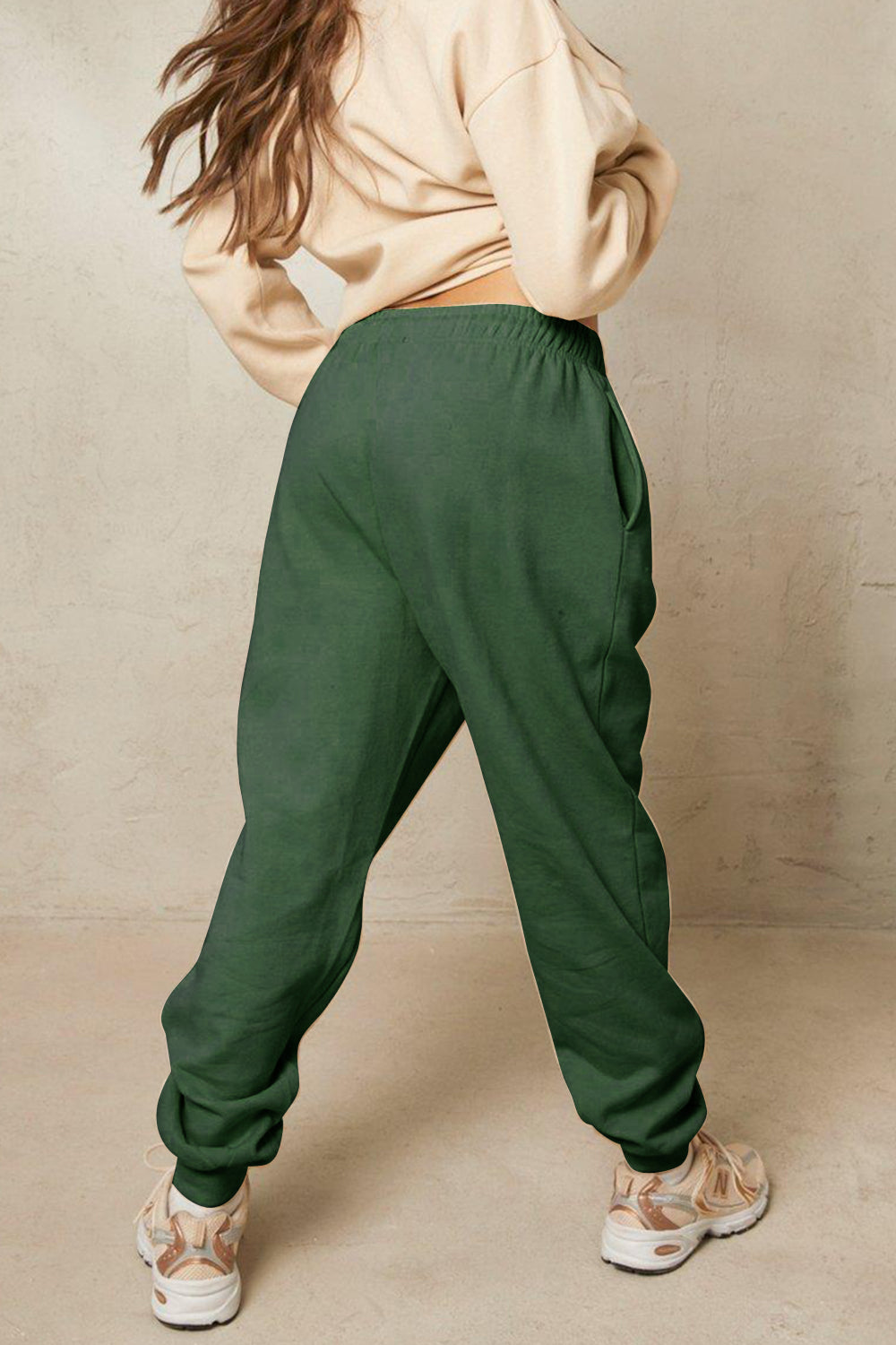 Simply Love Simply Love Full Size Drawstring Flower Graphic Long Sweatpants  - Doll Fits