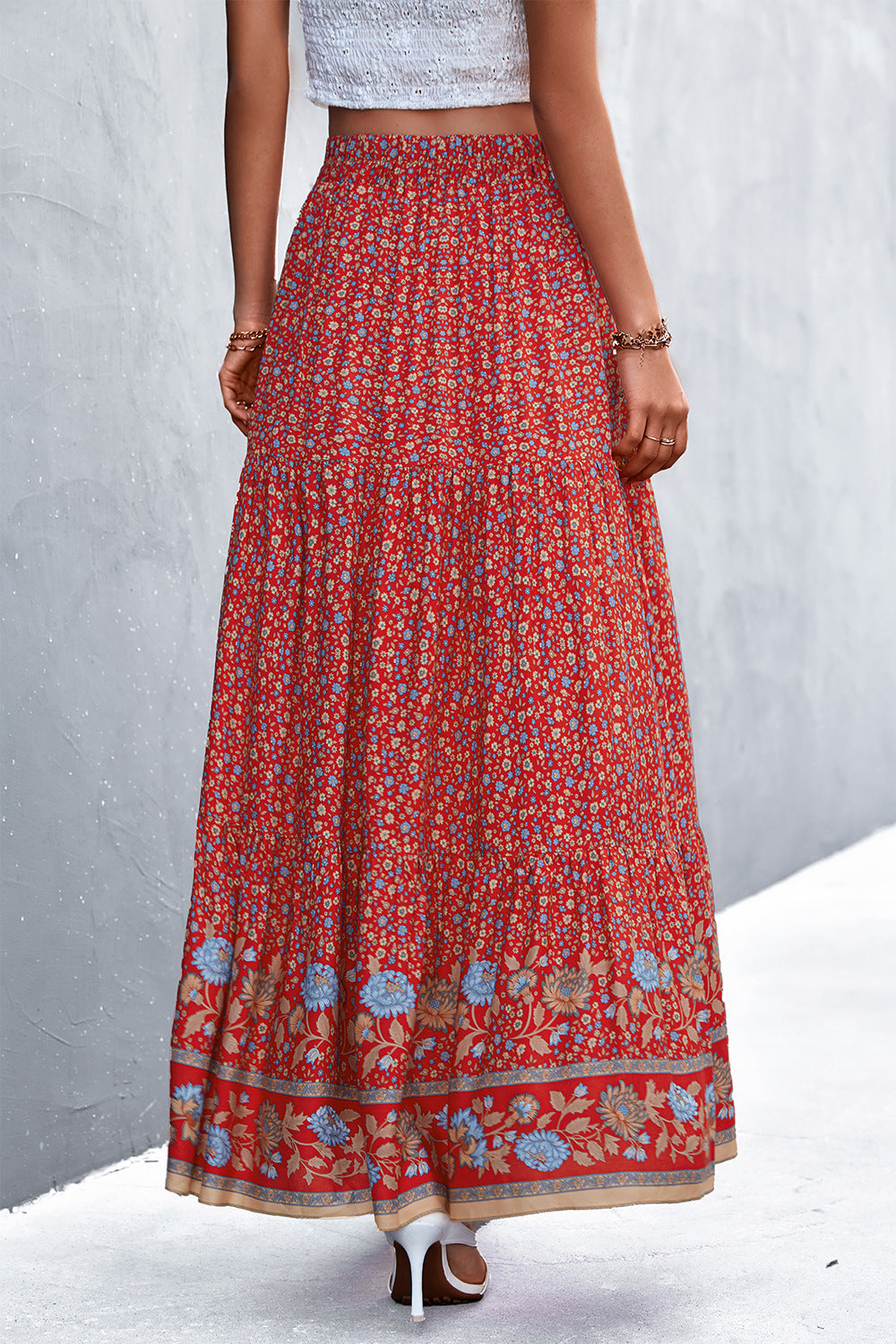 Floral Tied Maxi Skirt  Skirts- Doll Fits