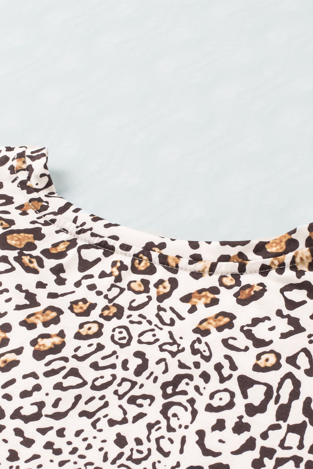 Leopard V-Neck Short Sleeve Tee Shirt  Shirts & Tops- Doll Fits