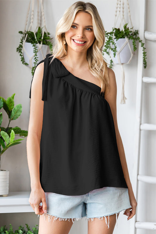 Tied One-Shoulder Blouse  Shirts & Tops- Doll Fits