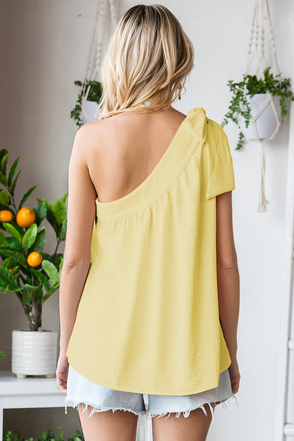Tied One-Shoulder Blouse  Shirts & Tops- Doll Fits