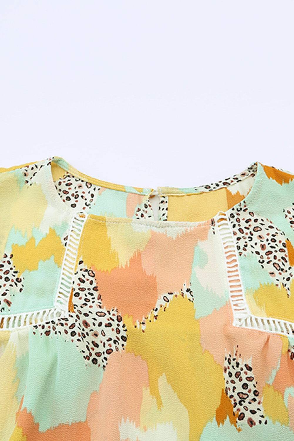 Printed Round Neck Flutter Sleeve Top  Shirts & Tops- Doll Fits
