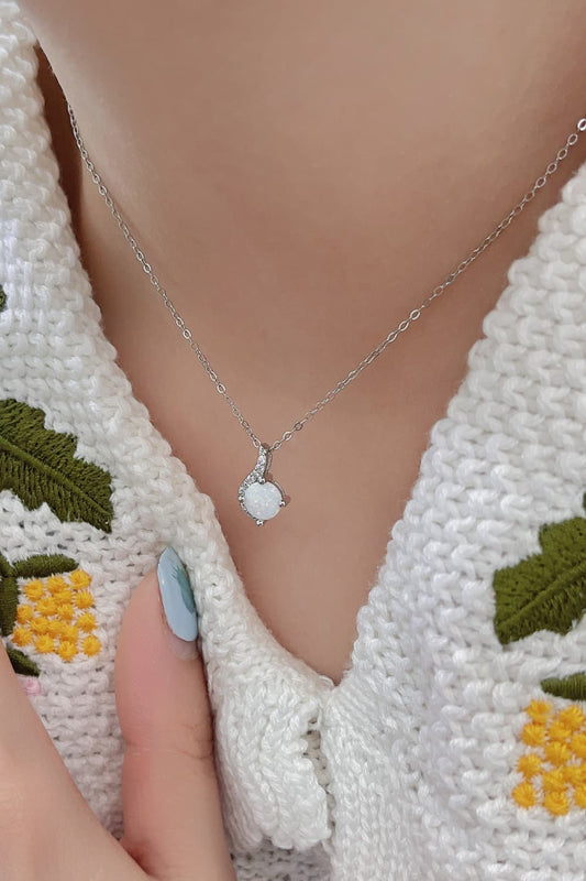 Sweet Beginnings Opal Pendant Necklace  Necklaces- Doll Fits