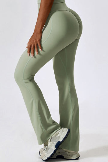Wide Waistband Slim Fit Wide Leg Sports Leggings  - Doll Fits