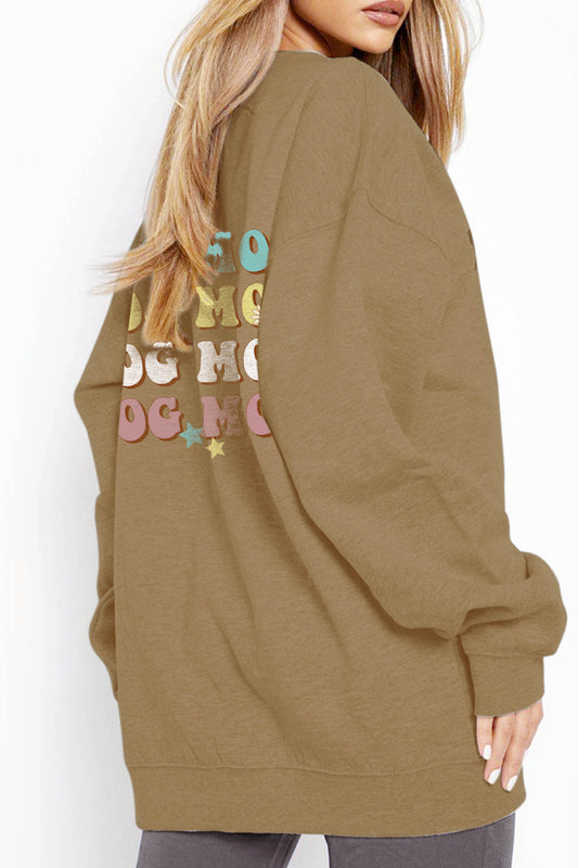 Simply Love Simply Love Full Size Round Neck Dropped Shoulder DOG MOM Graphic Sweatshirt  - Doll Fits