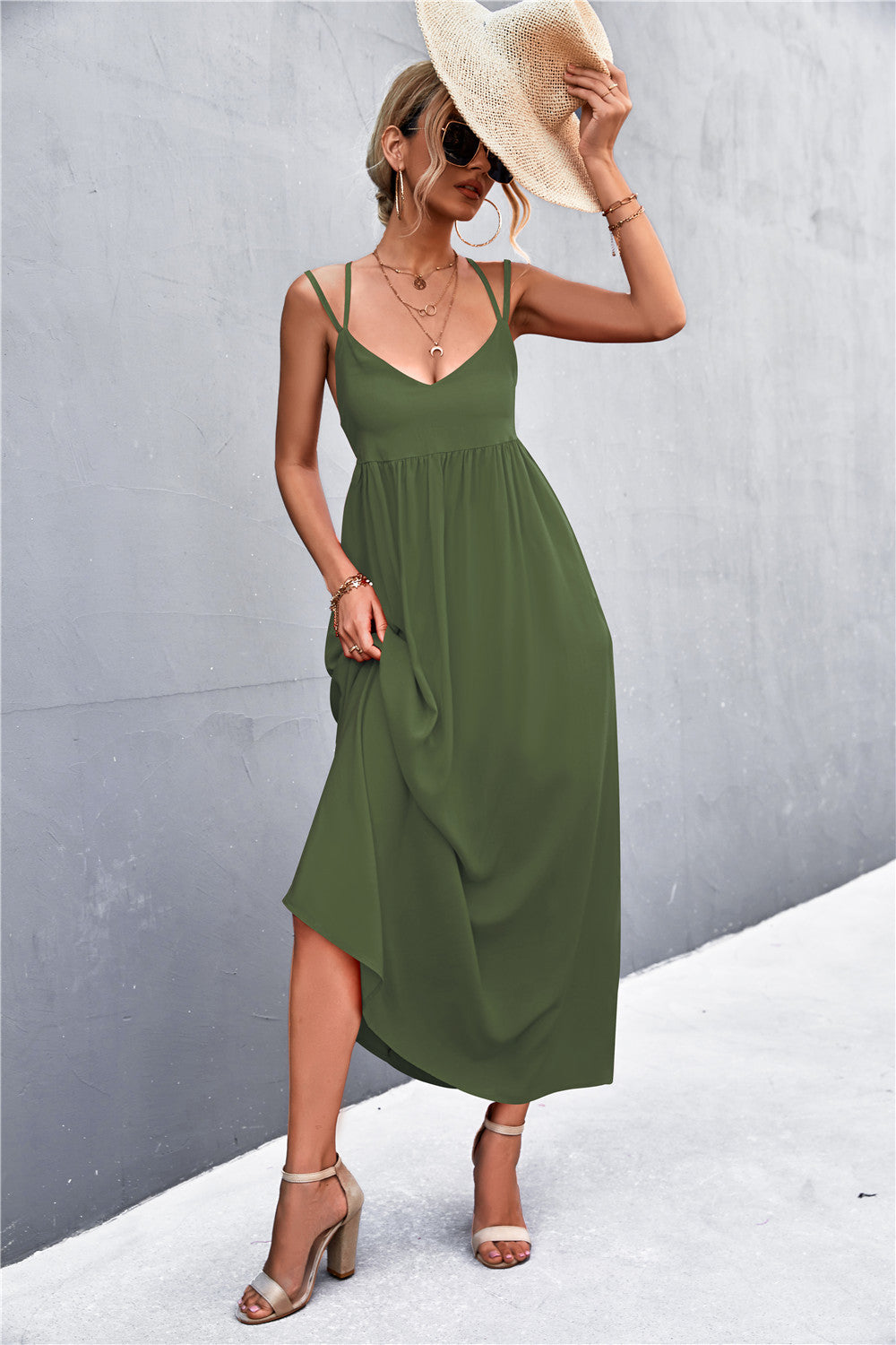 Double Strap Tie Back Dress  Dresses- Doll Fits