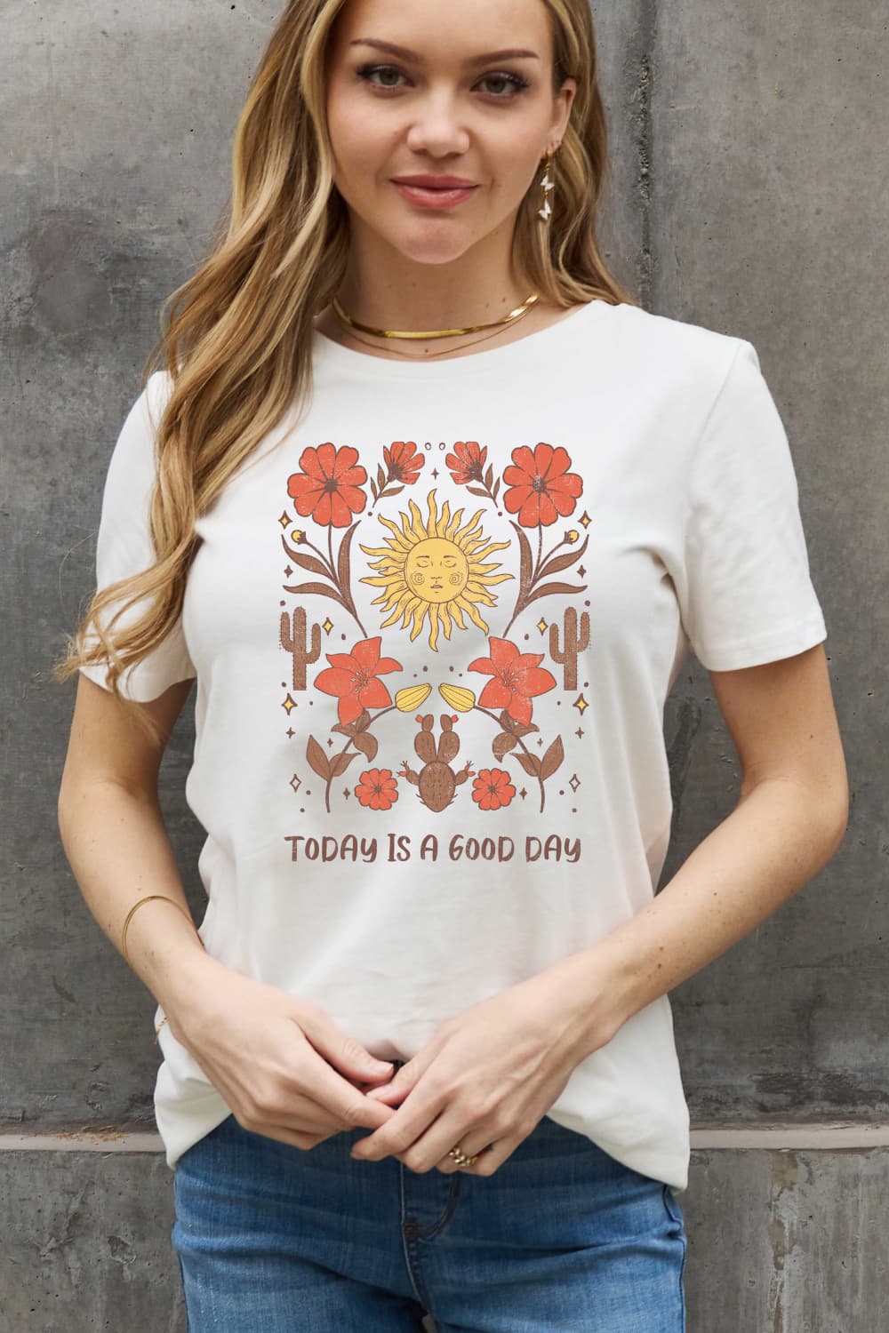 Simply Love Full Size TODAY IS A GOOD DAY Graphic Cotton Tee  - Doll Fits
