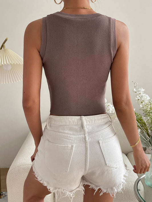 Round Neck Knit Tank  Shirts & Tops- Doll Fits