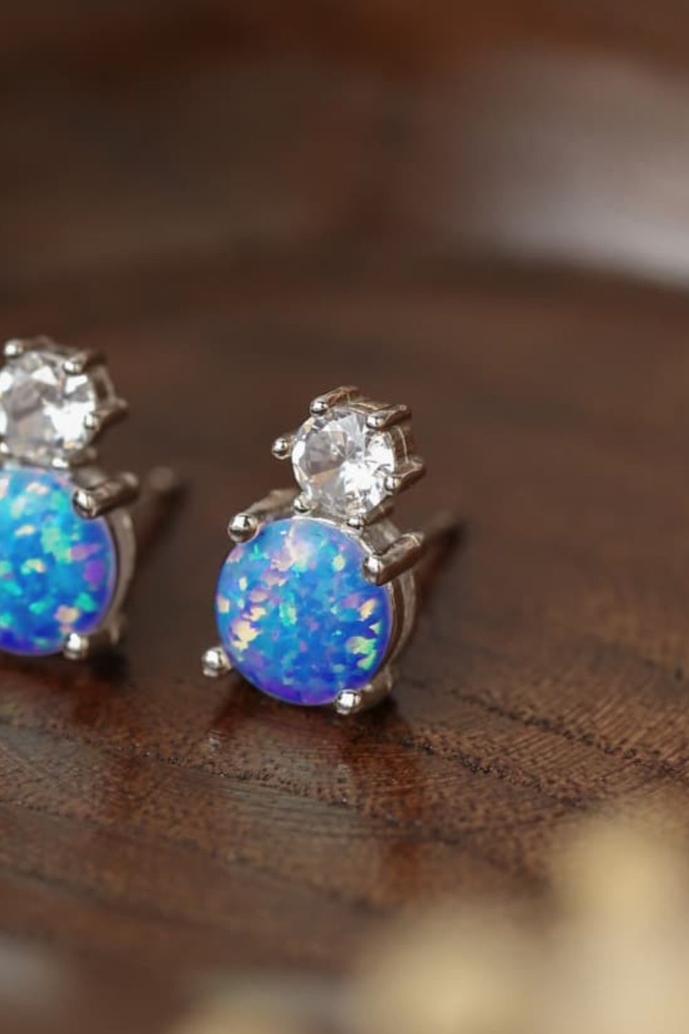 4-Prong Opal Stud Earrings  Earrings- Doll Fits