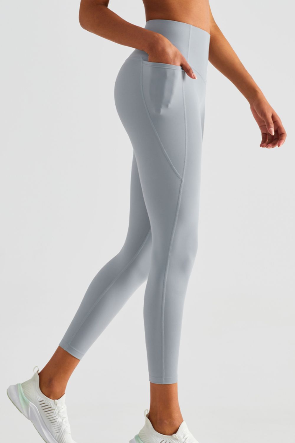 Wide Waistband Sports Leggings with Pockets  - Doll Fits