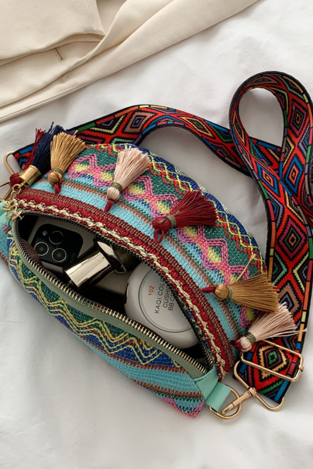 Bohemian Sling Bag with Tassels  Handbags- Doll Fits