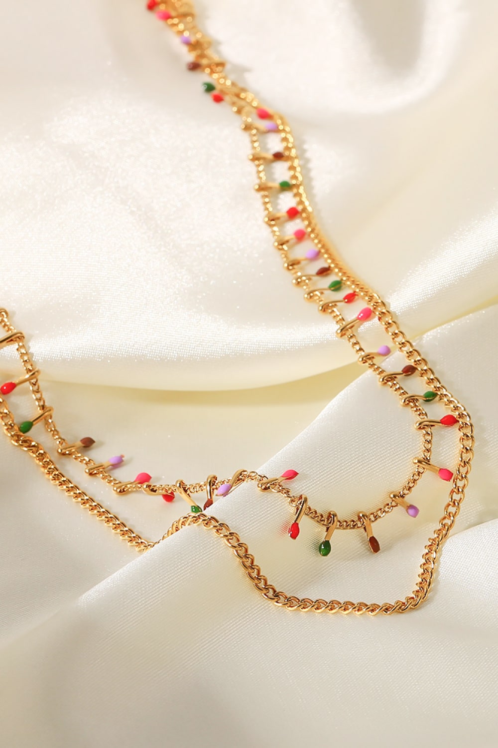 18K Gold-Plated Double-Layered Stainless Steel Necklace  Necklaces- Doll Fits