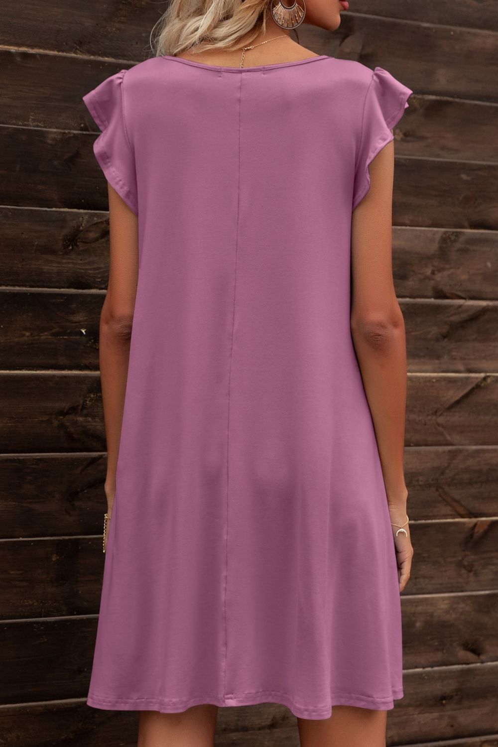 Butterfly Sleeve Round Neck Dress  Dresses- Doll Fits