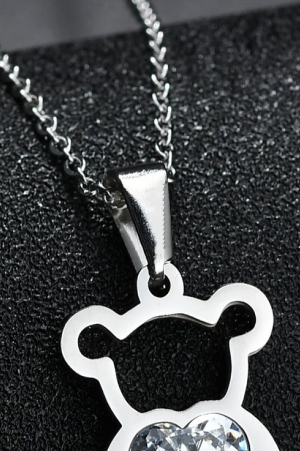 Bear Pendant Stainless Steel Necklace  Necklaces- Doll Fits