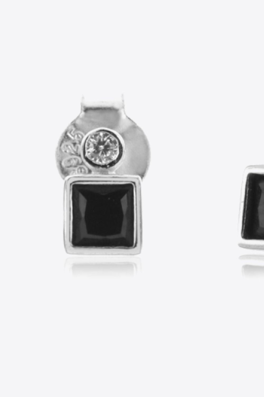 Inlaid Zircon Square 925 Sterling Silver Earrings  Earrings- Doll Fits