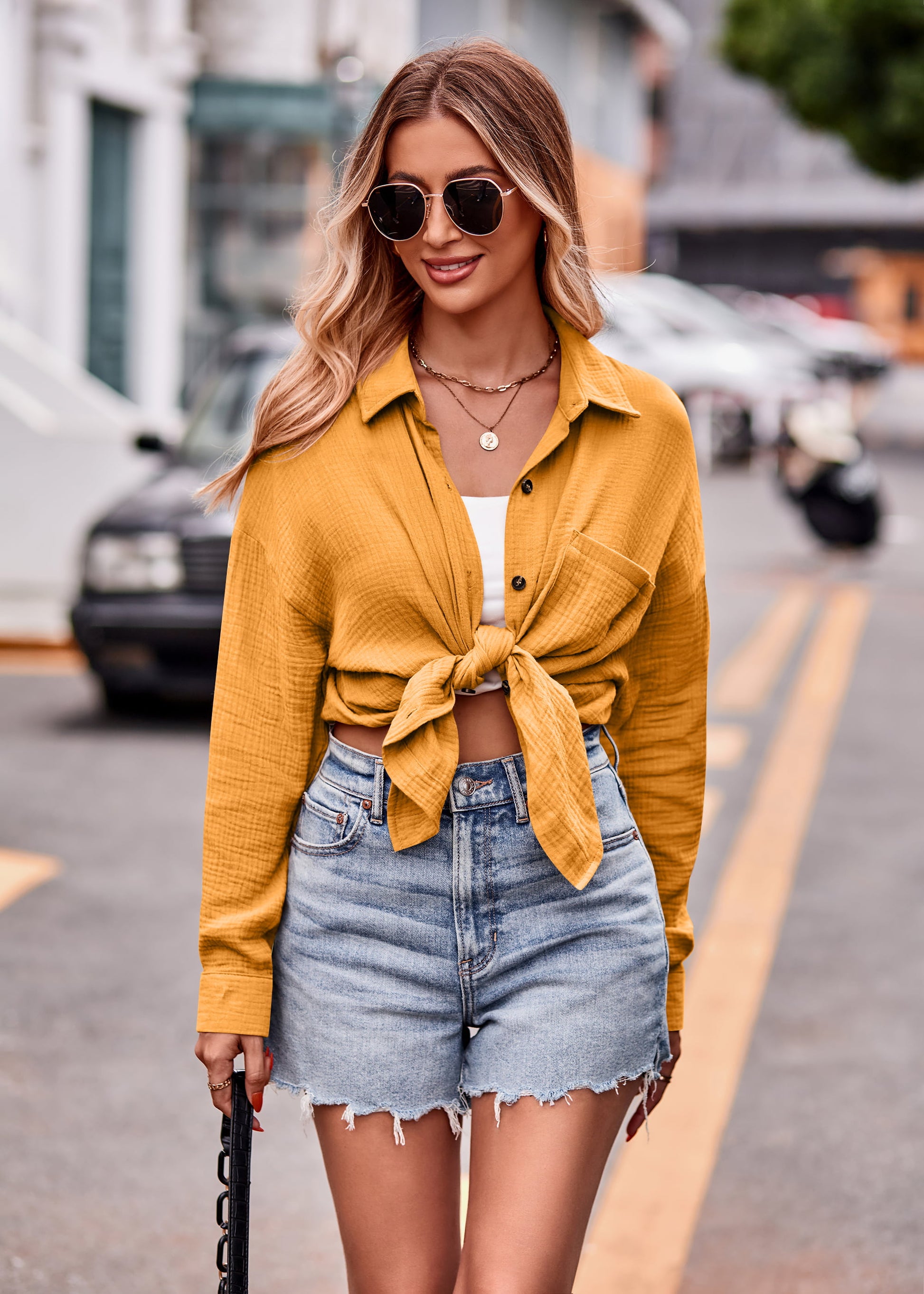 Textured Dropped Shoulder Longline Shirt  - Doll Fits