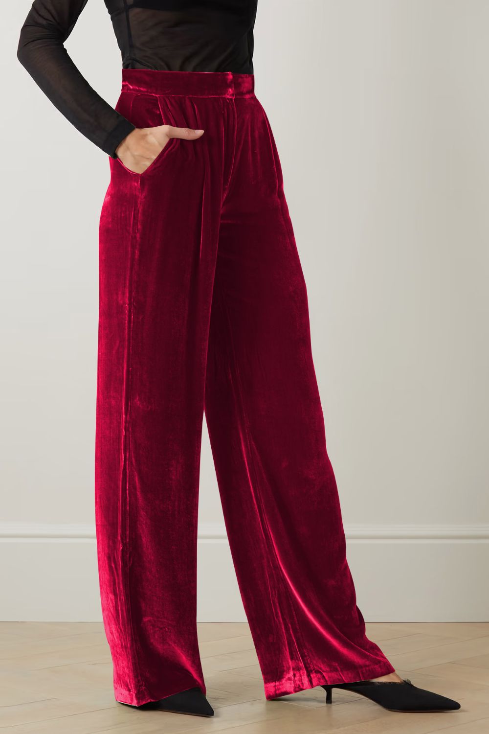 Loose Fit High Waist Long Pants with Pockets  - Doll Fits