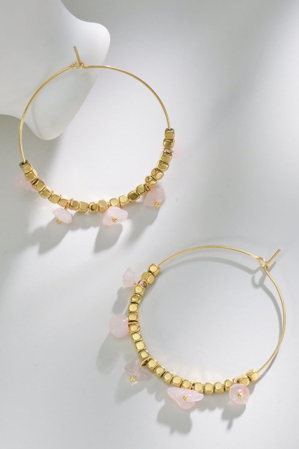 Turquoise Stainless Steel Hoop Earrings  Earrings- Doll Fits