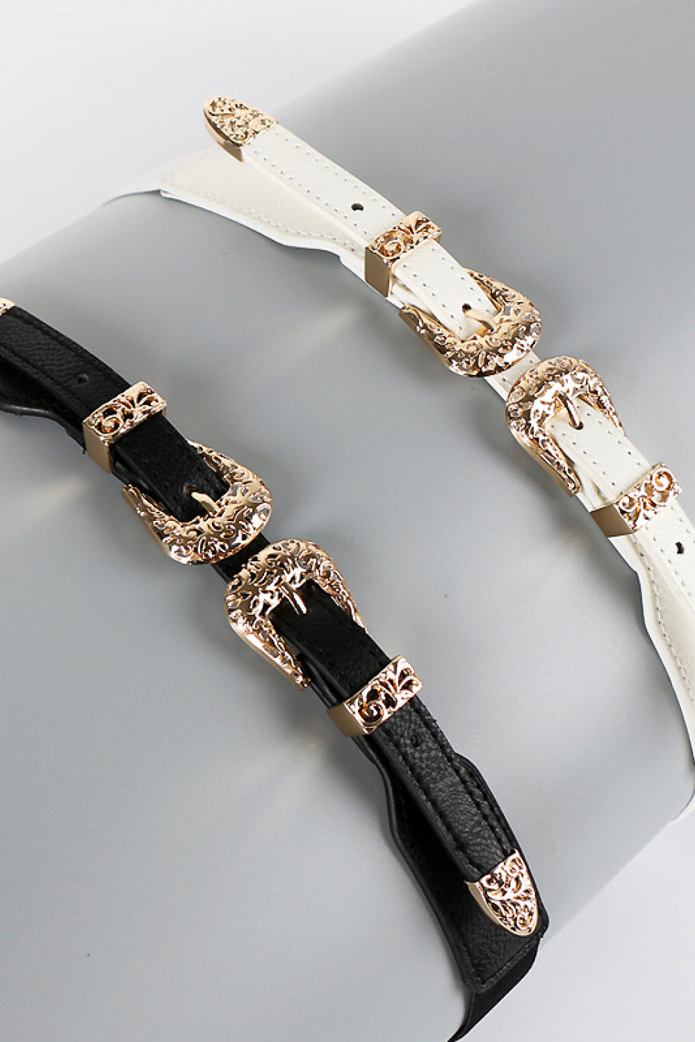 Double Buckle PU Leather Belt  Belts- Doll Fits