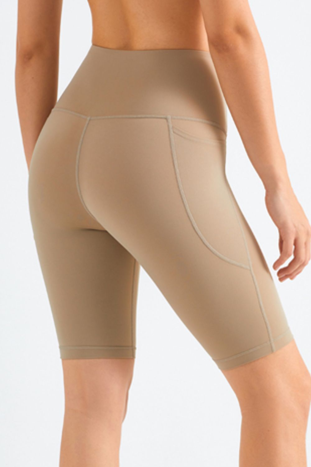 Feel Like Skin Elastic Waistband Pocket Biker Shorts  Activewear- Doll Fits