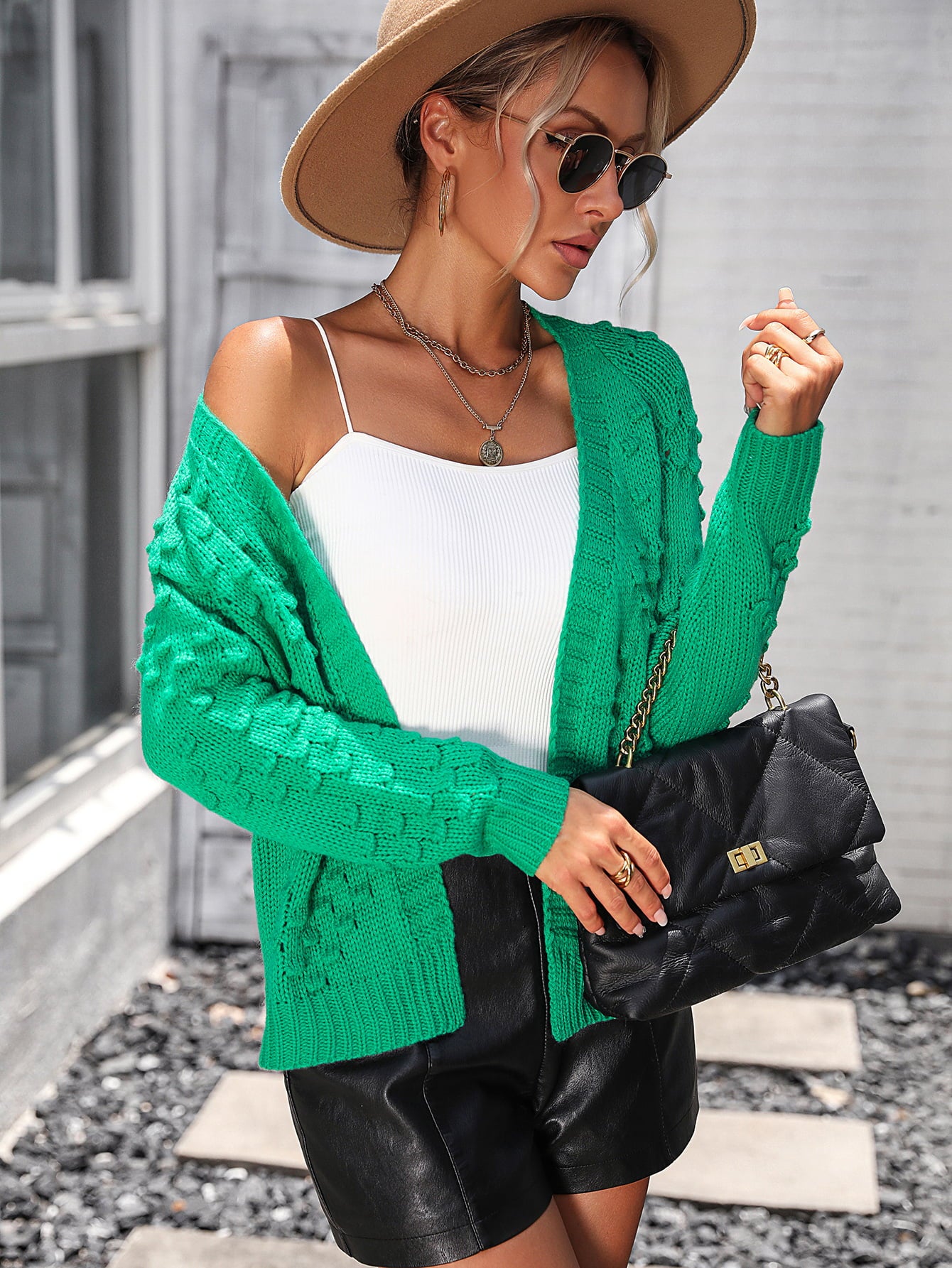 Open Front Long Sleeve Cardigan  - Doll Fits