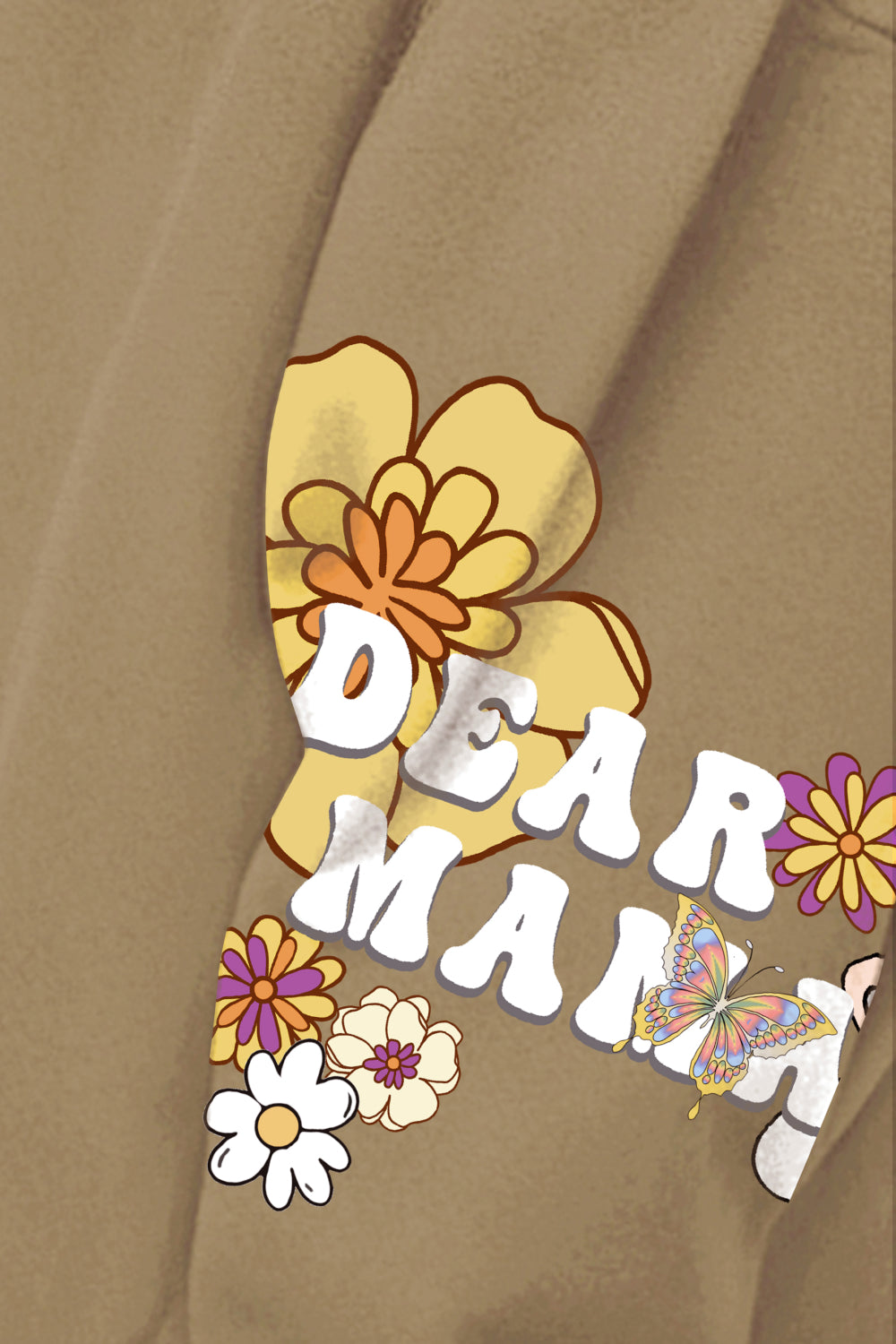Simply Love Simply Love Full Size DEAR MAMA Flower Graphic Hoodie  - Doll Fits