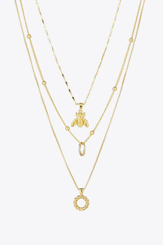 Twisted Detail Necklace Three-Piece Set  Necklaces- Doll Fits