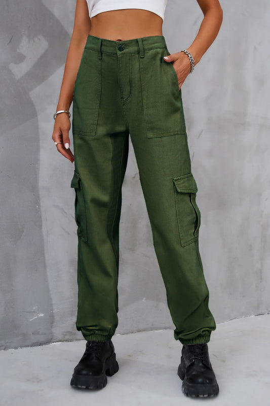 Buttoned High Waist Jeans with Pockets  - Doll Fits