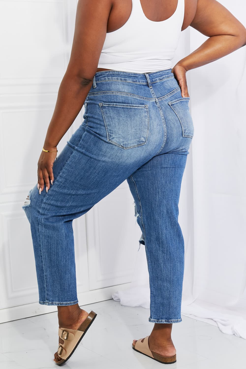 RISEN Full Size Emily High Rise Relaxed Jeans  Pants- Doll Fits