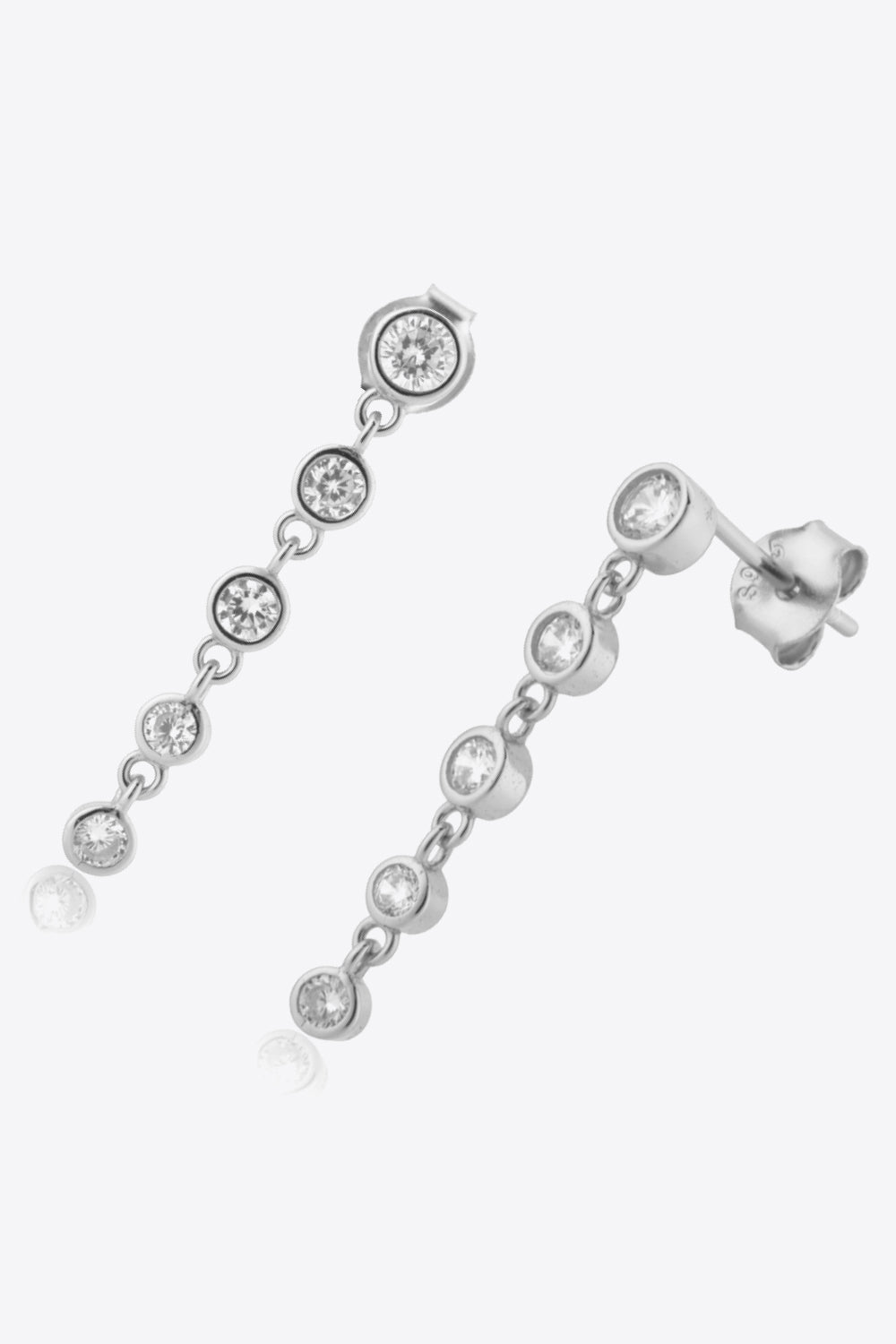 Inlaid Zircon 925 Sterling Silver Earrings  Earrings- Doll Fits