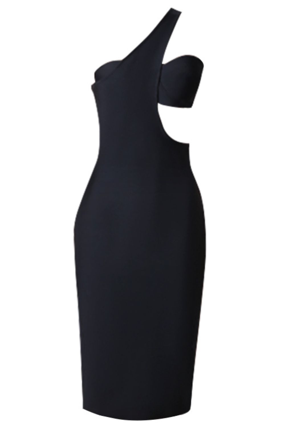 One-Shoulder Cutout Bandage Dress  Dresses- Doll Fits