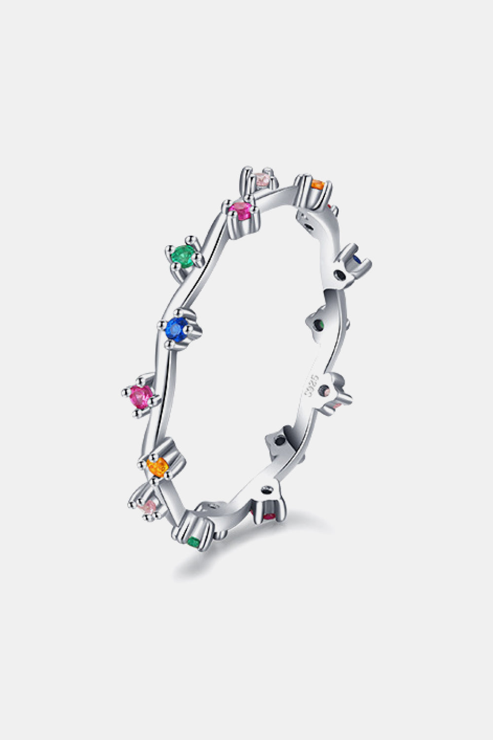 Multicolor 925 Sterling Silver Zircon Ring  - Doll Fits
