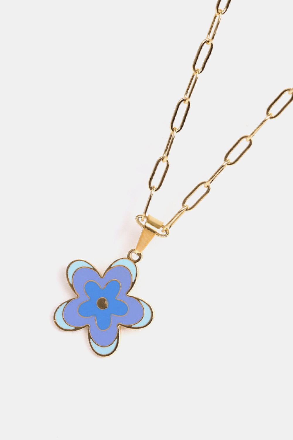 Flower Pendant Stainless Steel Necklace  Necklaces- Doll Fits
