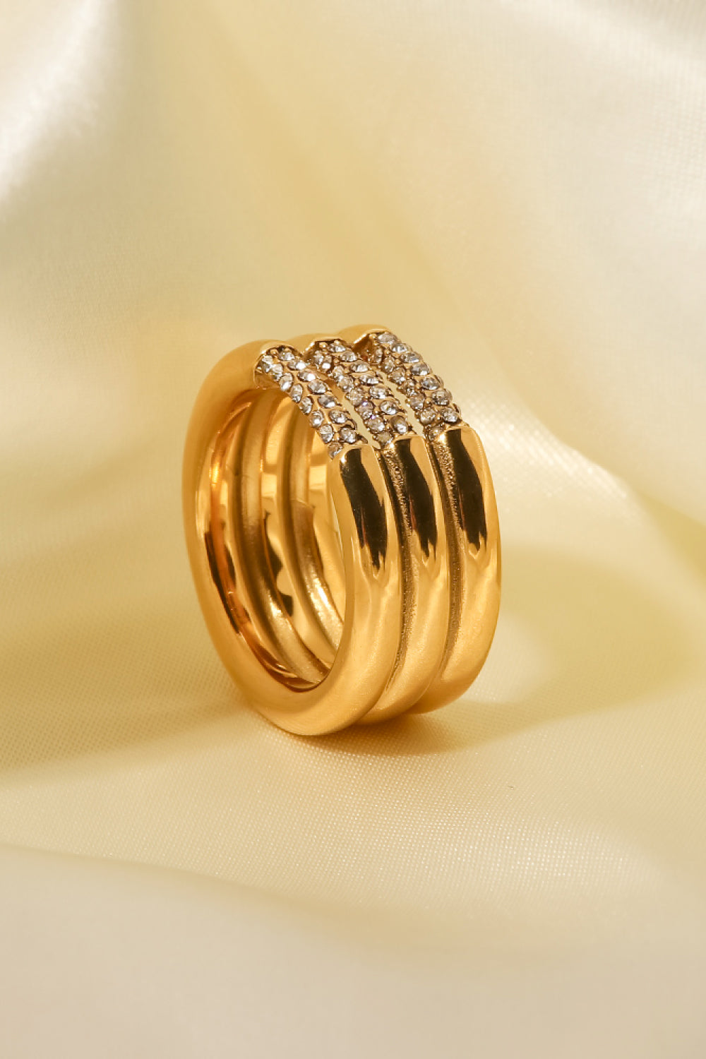 Triple-Layered Rhinestone Ring  Rings- Doll Fits