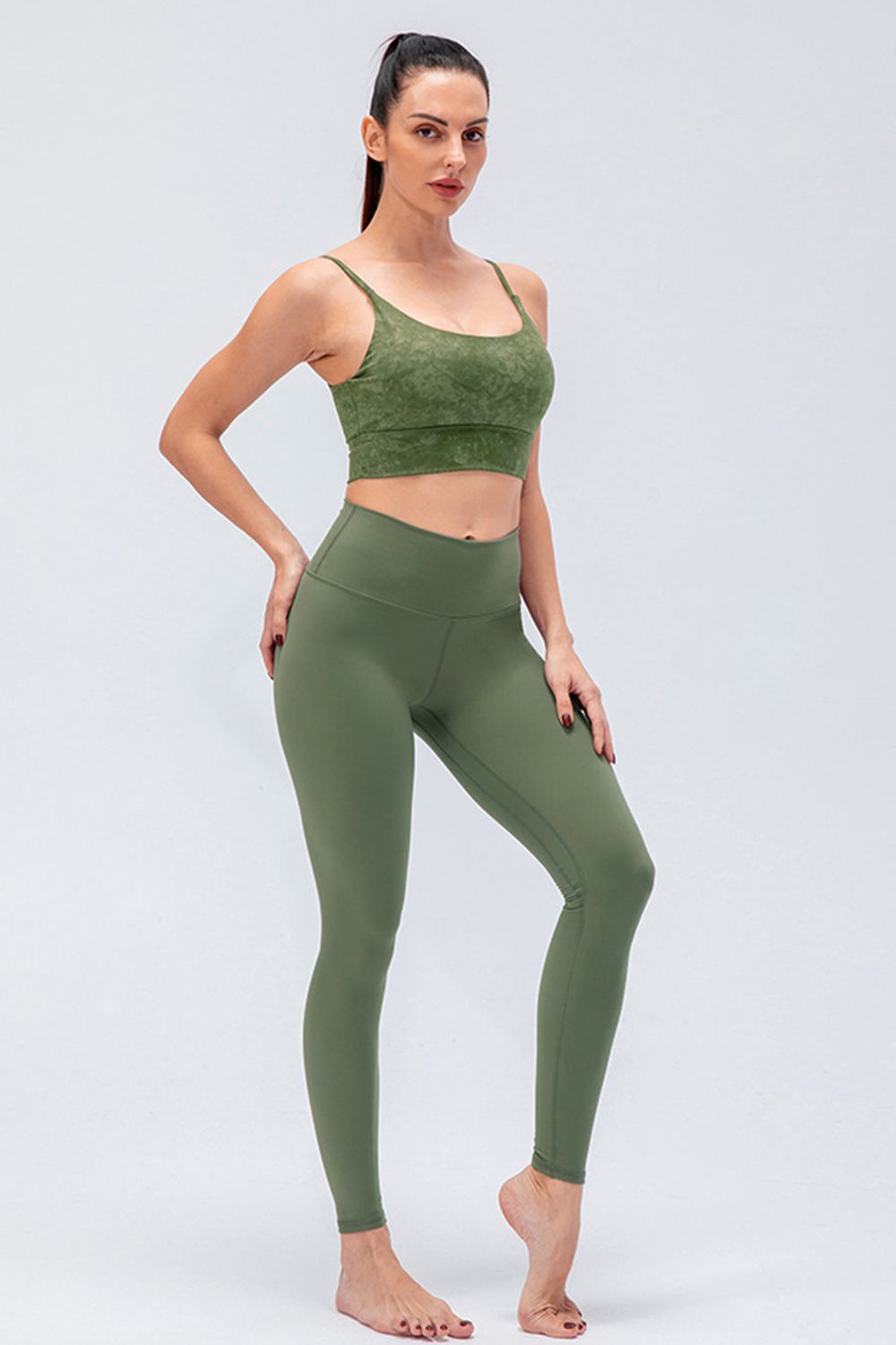 Wide Waistband Slim Fit Active Leggings  Activewear- Doll Fits