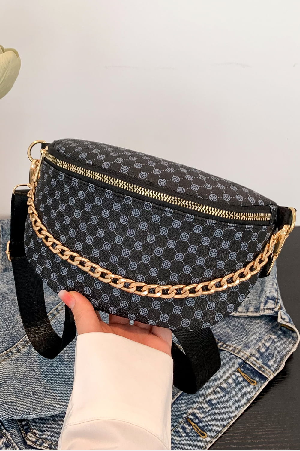 Printed PU Leather Sling Bag  - Doll Fits